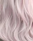 Lange rechte blond roze pruik