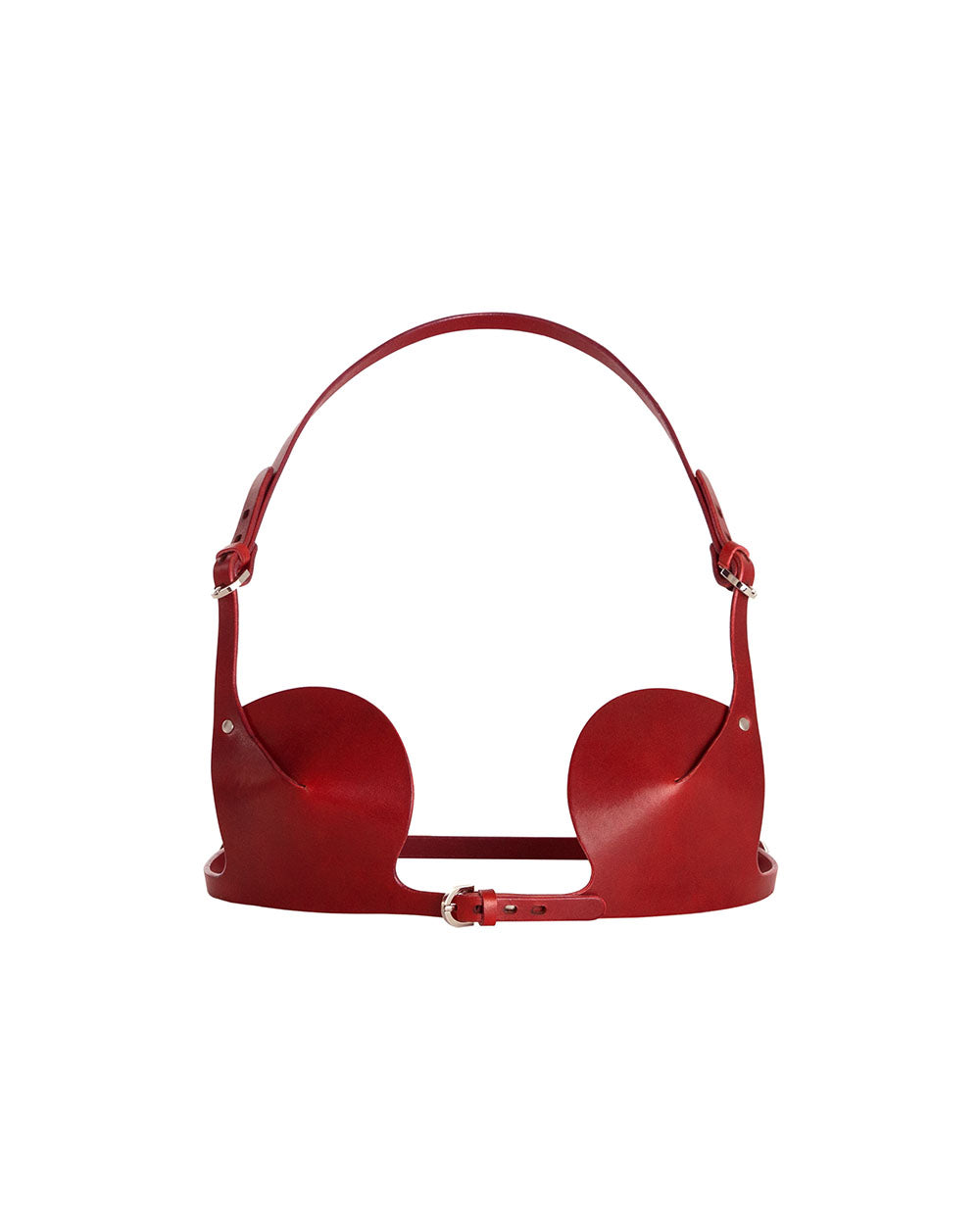 anoeses leather bra in red
