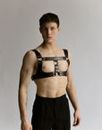 Anoeses leather men harness in black color